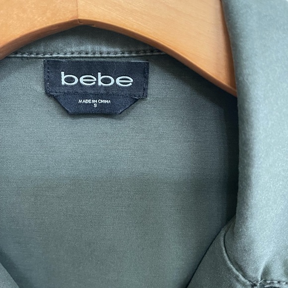 Bebe Green Bomber Jacket  Size S - Picture 5 of 6